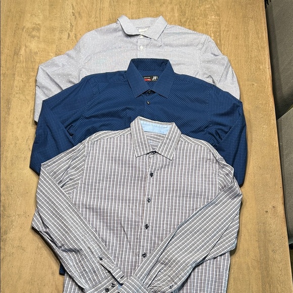 Men's Blue and Gray Patterned Shirts lot of 3, perfect condition - Picture 1 of 10